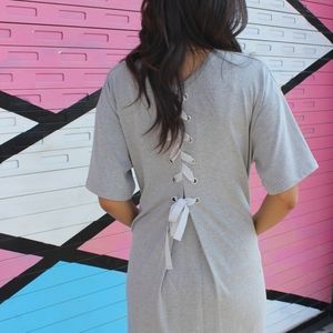 Japanese boutique tie back shirt dress